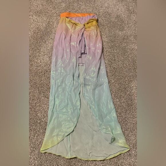 NWT Rococo Sand Leal Sunset Ombre Maxi Skirt | XSmall | Metallic Multicolor - Picture 3 of 9
